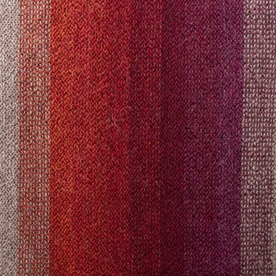 Alternate image for Shades of Brown Orange Berry 100 Alpaca Knit Scarf Mesa Stripes