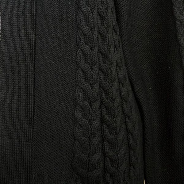 Alternate image for Eco Friendly Black Cable Knit Open Front Cardigan Black Cable Classic