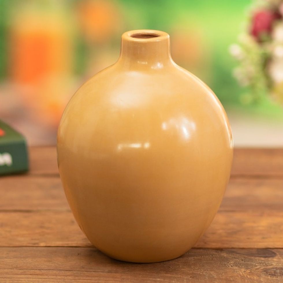 Ceramic Chulucana Style Decorative Vase Handmade in Peru 'Divine Sun'