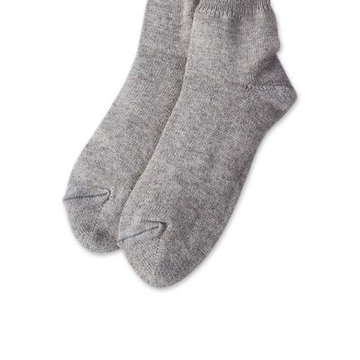 Alternate image for Light Grey Baby Alpaca Blend Socks with Copper Fiber Light Grey Comfort
