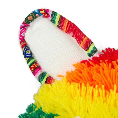 Alternate image for Hand-Crocheted Rainbow Llama Hat Crafted in Peru Rainbow Llama