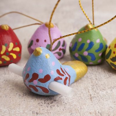 Alternate image for 6 Handcrafted Christmas Dove Ceramic Messenger Ornaments Christmas Messengers