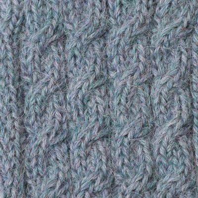 Alternate image for 100 Alpaca Knit Gloves in Light Azure from Peru Winter Delight in Light Azure
