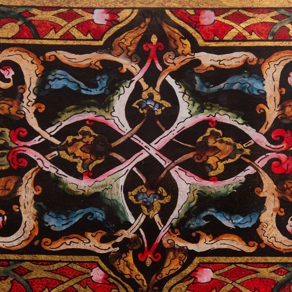 Alternate image for Floral Motif Reverse Painted Glass Tray from Peru Floral Connection