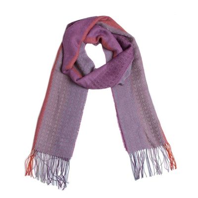 Alternate image for Hand Woven Striped Alpaca Blend Wrap Scarf from Peru Alluring Grace