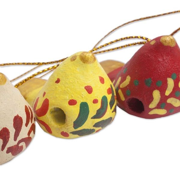 Alternate image for 6 Handcrafted Christmas Dove Ceramic Messenger Ornaments Christmas Messengers