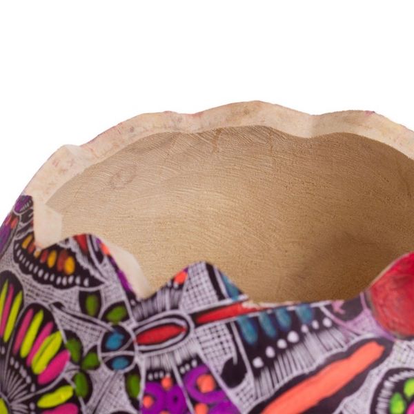 Alternate image for Floral and Butterfly Motif Gourd Decorative Jar from Peru Garden of the Butterflies