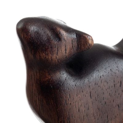 Alternate image for Hand-Carved Cat Themed Wood Sculptures from Peru Pair Fully Flirty
