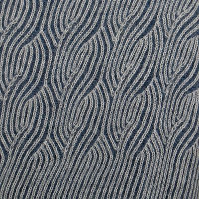 Alternate image for Blue and Grey Mens 100 Alpaca Ribbed Knit Pullover Sweater Brioche