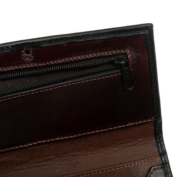 Alternate image for Brown Leather Wallet with Embossed Inca Sun Symbol from Peru Cusco Sun