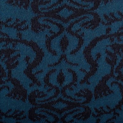 Alternate image for Unique Womens Alpaca Wool Blend Patterned Poncho Peruvian Wildflower in Blue