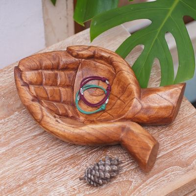 Alternate image for Suar Wood Hand Catchall Crafted in Indonesia Giving Alms