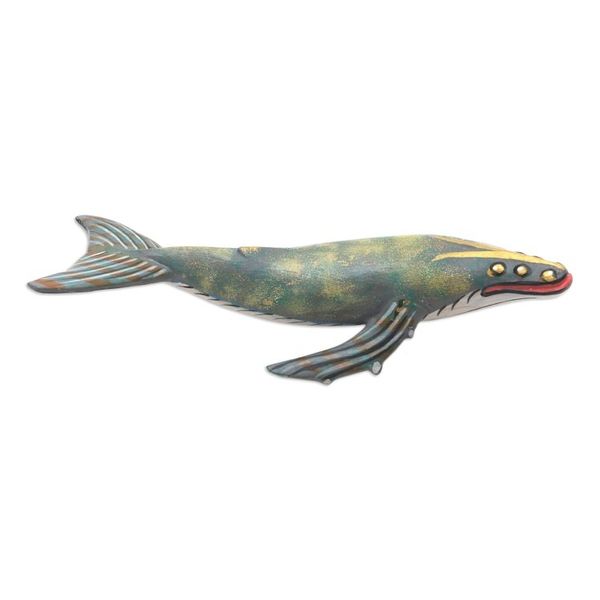 Alternate image for Hand Carved Jempinis Wood Whale Statuette Basking Whale