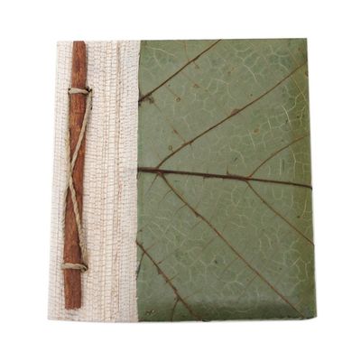 Alternate image for Hand-Crafted Eco-Friendly Natural Fiber Leaf-Themed Journal Wisdom