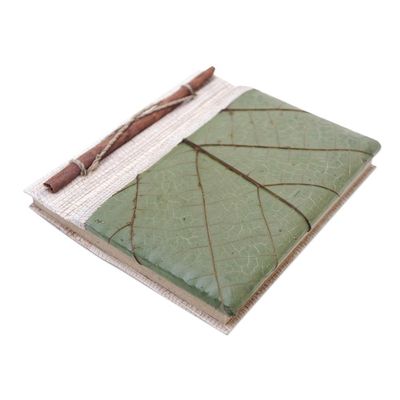 Alternate image for Hand-Crafted Eco-Friendly Natural Fiber Leaf-Themed Journal Wisdom