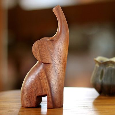 Alternate image for Handmade Wood Sculpture Essential Elephant