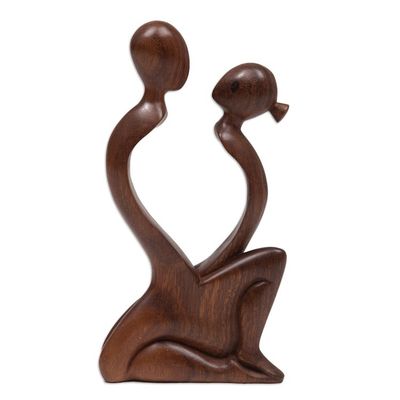 Alternate image for Handcrafted Wood Sculpture Talk To Me