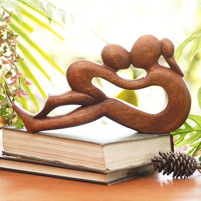 Alternate image for Hand Crafted Romantic Wood Sculpture Endless Love