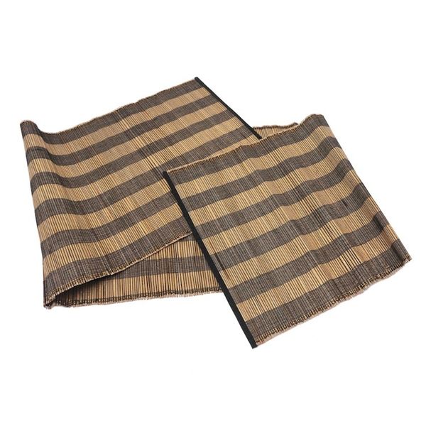Alternate image for Handcrafted Cotton Blend Table Runner with Striped Pattern Warm Stripes