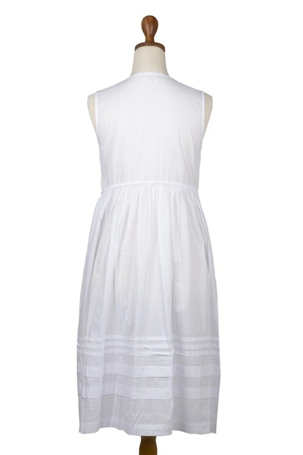 Hand Sewn White Cotton Sleeveless Sundress 'White Hot'