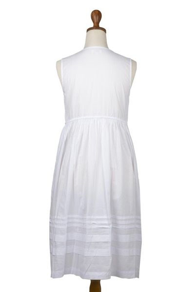Alternate image for Hand Sewn White Cotton Sleeveless Sundress White Hot