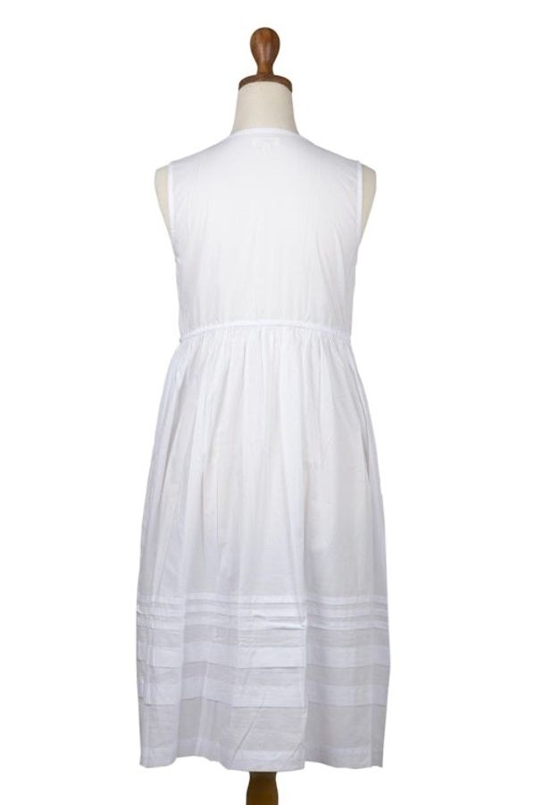 Image for Hand Sewn White Cotton Sleeveless Sundress White Hot