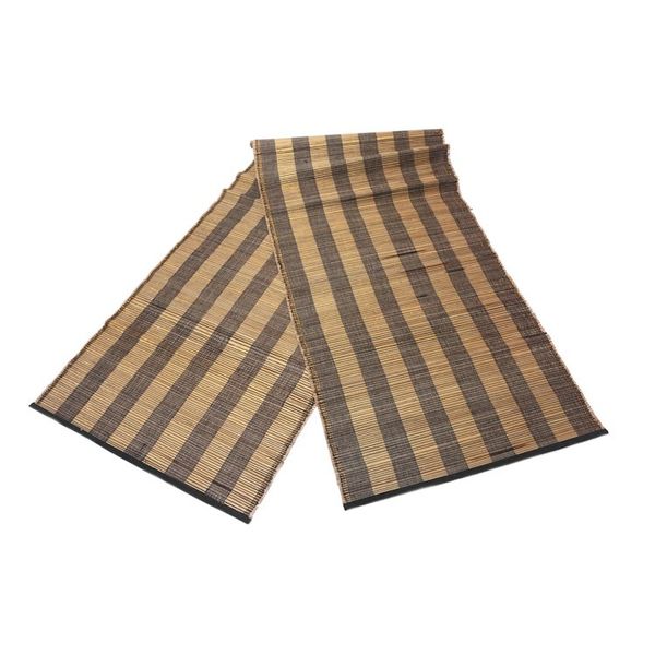Alternate image for Handcrafted Cotton Blend Table Runner with Striped Pattern Warm Stripes