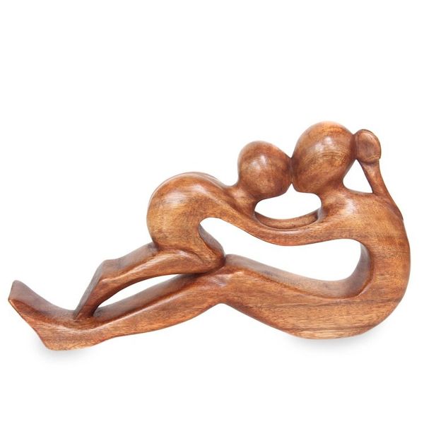 Alternate image for Hand Crafted Romantic Wood Sculpture Endless Love