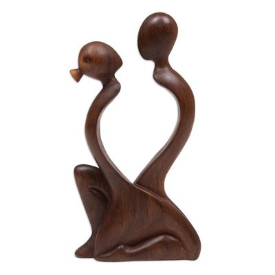 Alternate image for Handcrafted Wood Sculpture Talk To Me