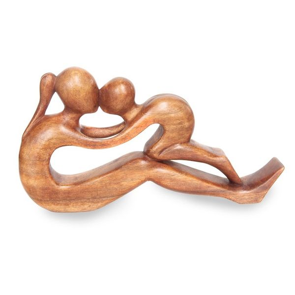 Alternate image for Hand Crafted Romantic Wood Sculpture Endless Love