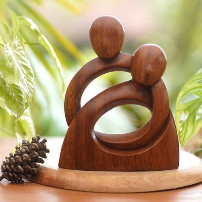 Alternate image for Romantic Wood Sculpture Eternity of Love