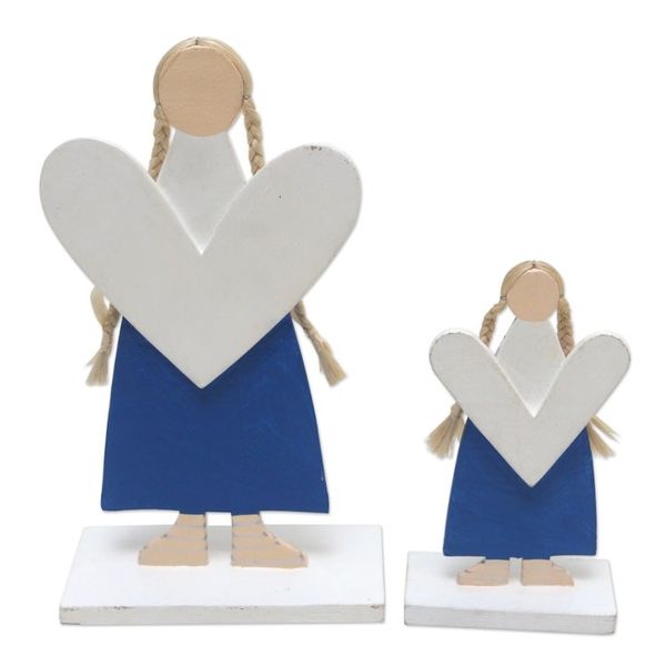 Alternate image for Hand Crafted Angel-Themed Christmas Decor Pair Floral Angels