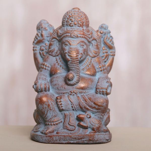 Alternate image for Hand Made Cast Stone Statuette of Hindu Deity Ganesha Ganesha Guardian