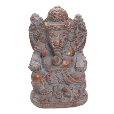 Alternate image for Hand Made Cast Stone Statuette of Hindu Deity Ganesha Ganesha Guardian