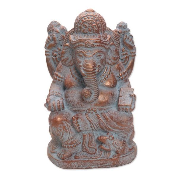 Alternate image for Hand Made Cast Stone Statuette of Hindu Deity Ganesha Ganesha Guardian