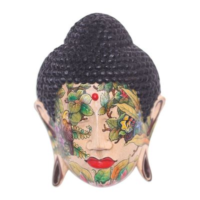 Alternate image for Wood mask Buddha in Nature