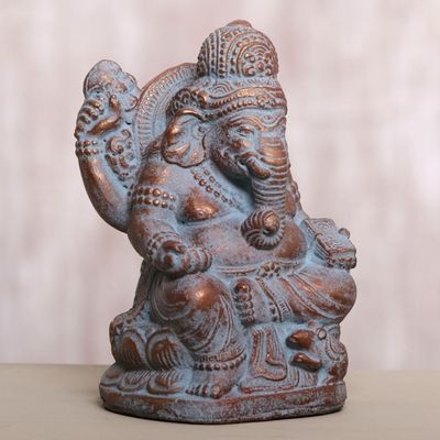 Alternate image for Hand Made Cast Stone Statuette of Hindu Deity Ganesha Ganesha Guardian