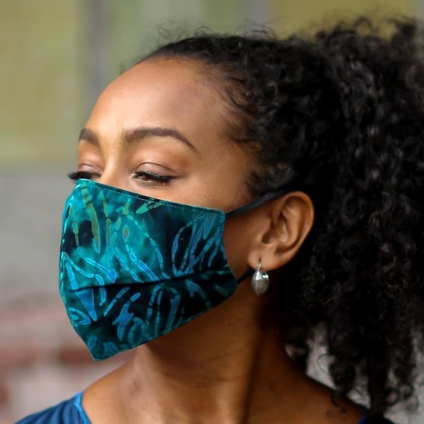 Alternate image for Set of 3 Double Layer Rayon Batik Elastic Loop Face Masks Batik Magic