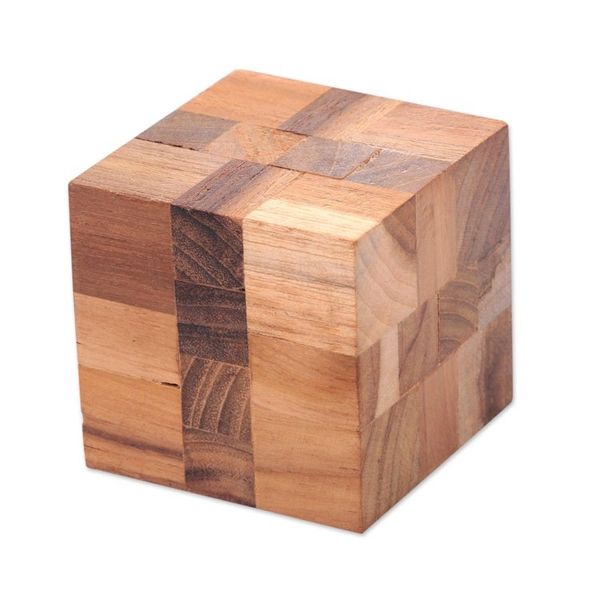 Alternate image for Reclaimed Teak Wood Puzzle Cube from Bali Cube Quiz