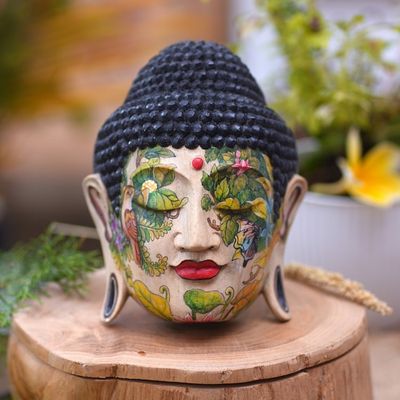 Alternate image for Wood mask Buddha in Nature