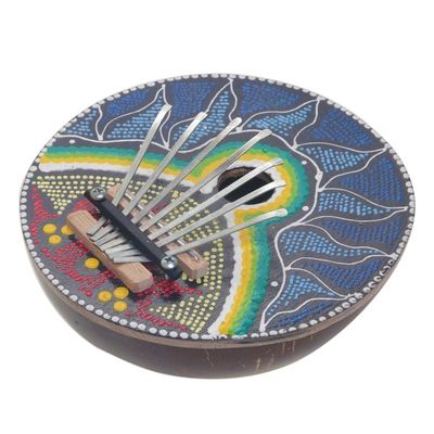 Alternate image for Handmade Coconut Shell and Wood Kalimba Thumb Piano Early to Rise