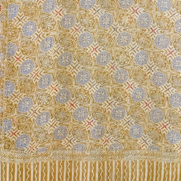 Alternate image for Handcrafted Batik Silk Patterned Shawl Floral Stars