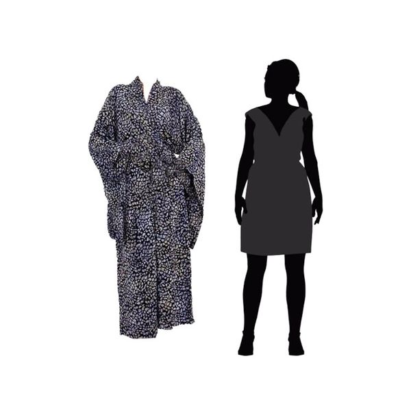 Alternate image for Womens Gray and Black Rayon Robe with Kimono Sleeves Borneo Slate