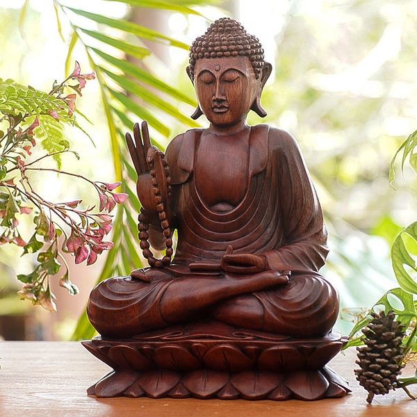 Alternate image for Wood statuette Serene Buddha