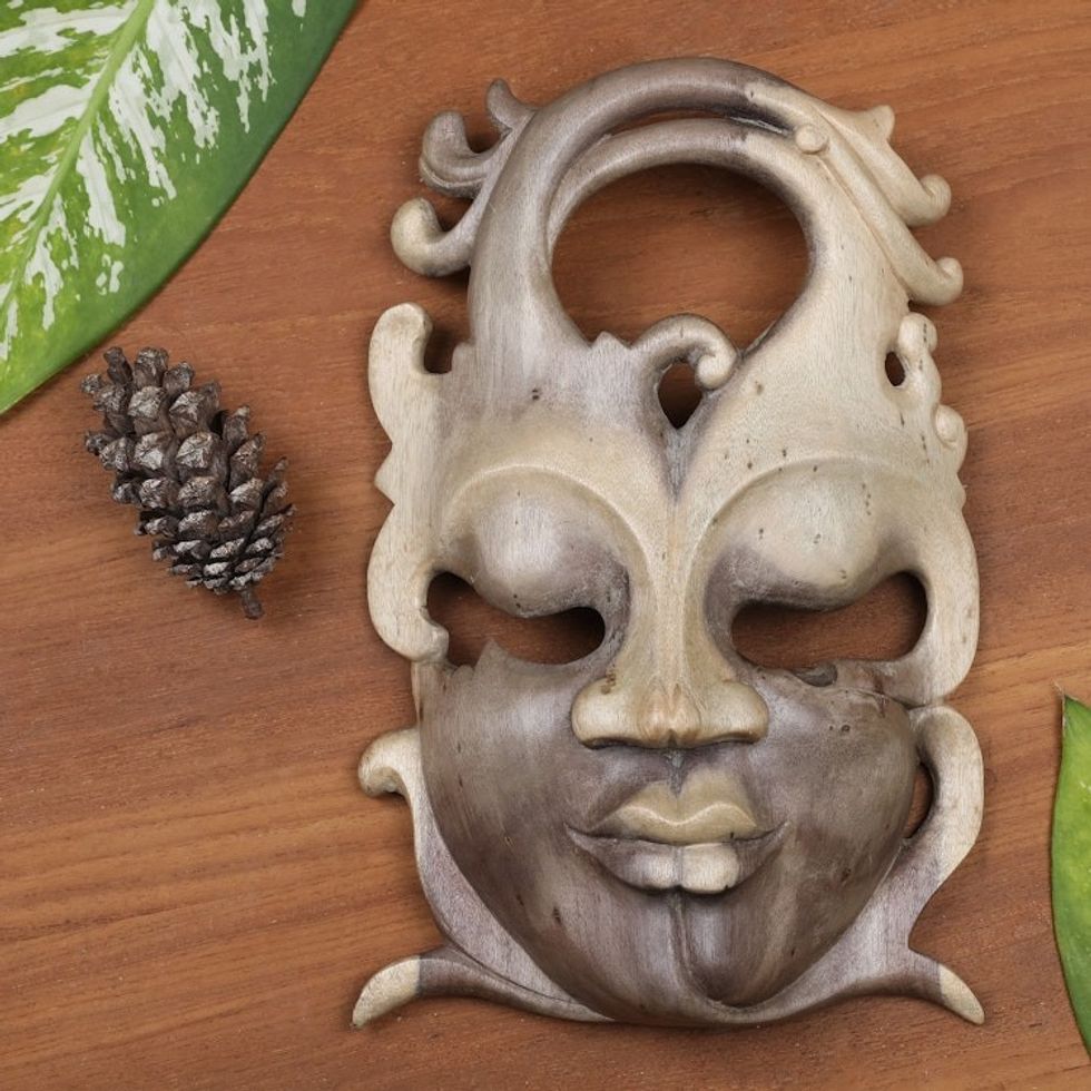 Unique Modern Wood Mask 'Twin Mystique'