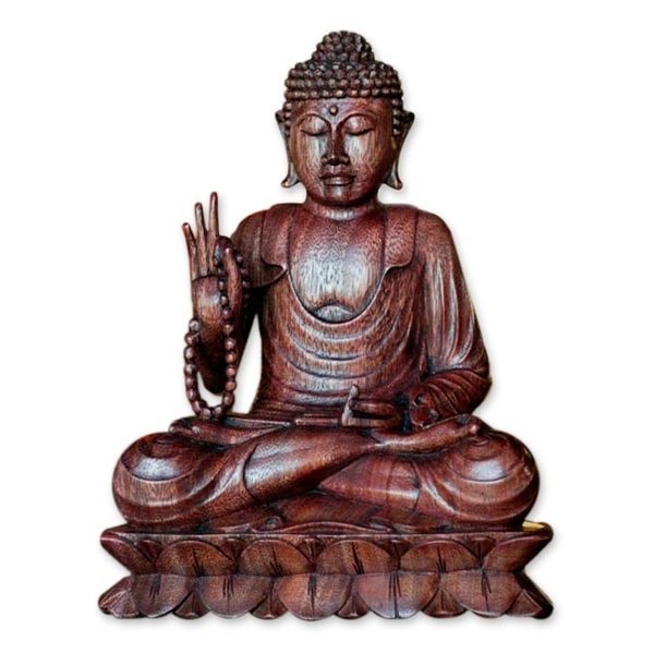 Alternate image for Wood statuette Serene Buddha