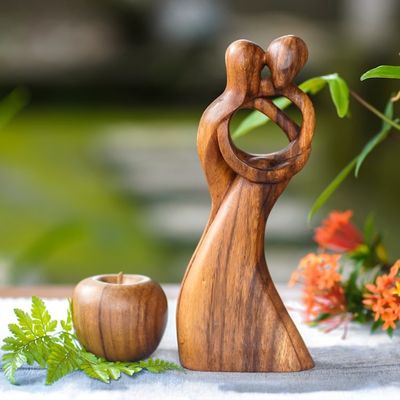 Alternate image for Romantic Dance Wood Sculpture from Bali Romantic Dance