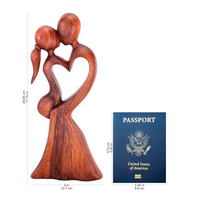 Alternate image for Romantic Wood Sculpture from Indonesia Loves Kiss