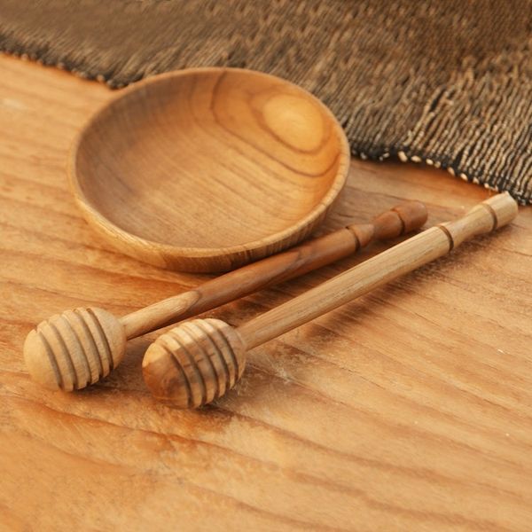 Alternate image for Handmade Teak Wood Honey Dippers from Bali Pair Sweet Treat