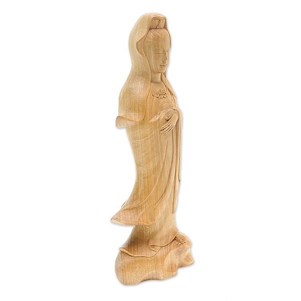 Alternate image for Crocodile Wood Hindu Sculpture Kwan Im Goddess